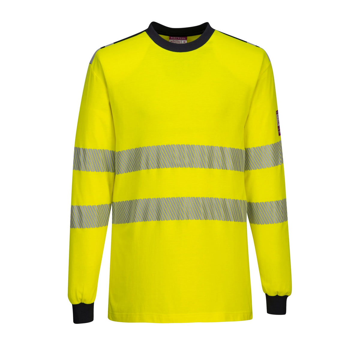 PW3 Modaflame gebreid Hi-Vis FR T-shirt met lange mouwen - Portwest FR701 Portwest