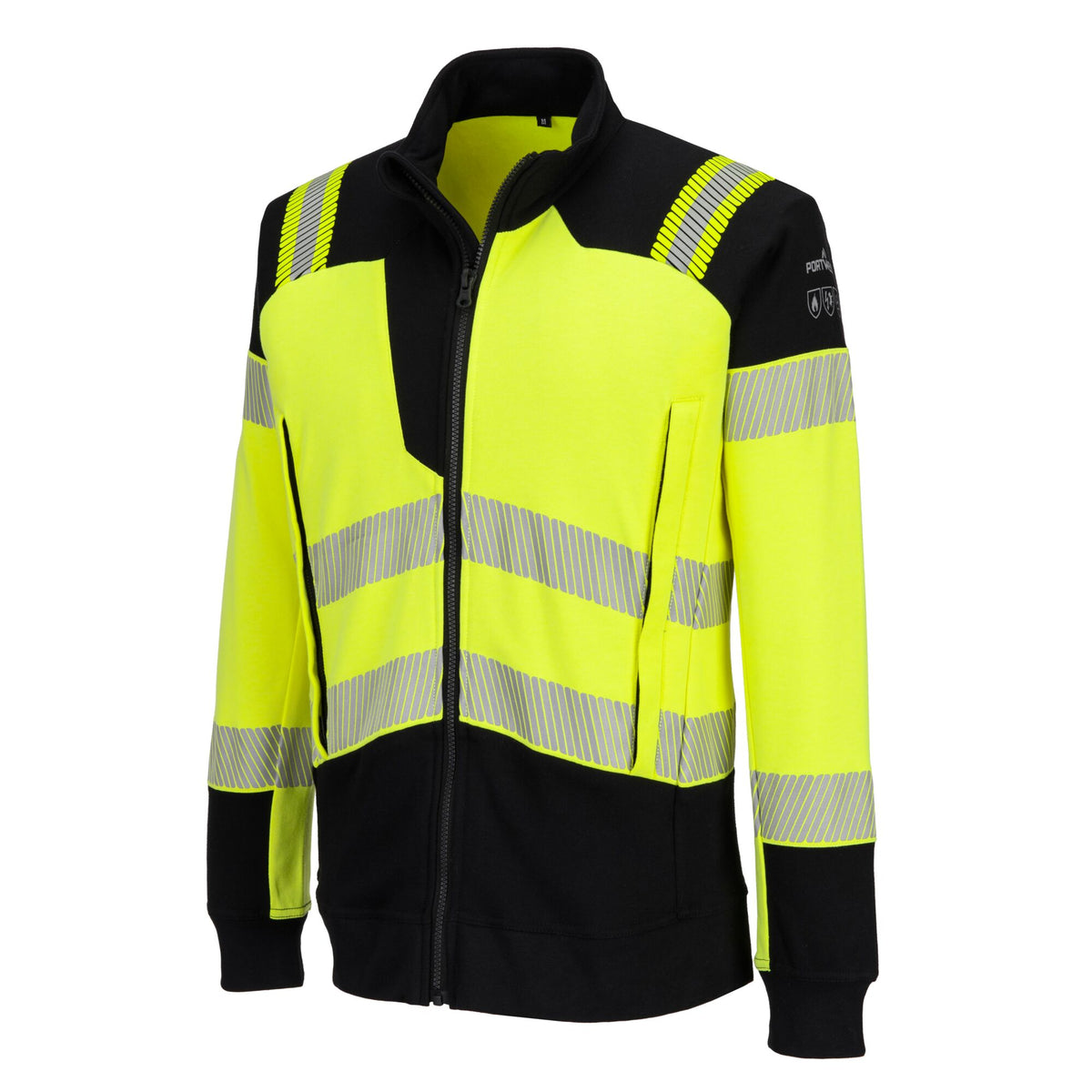 PW3 Modaflame gebreid Hi-Vis FR sweatshirt met rits - Portwest FR717 Portwest