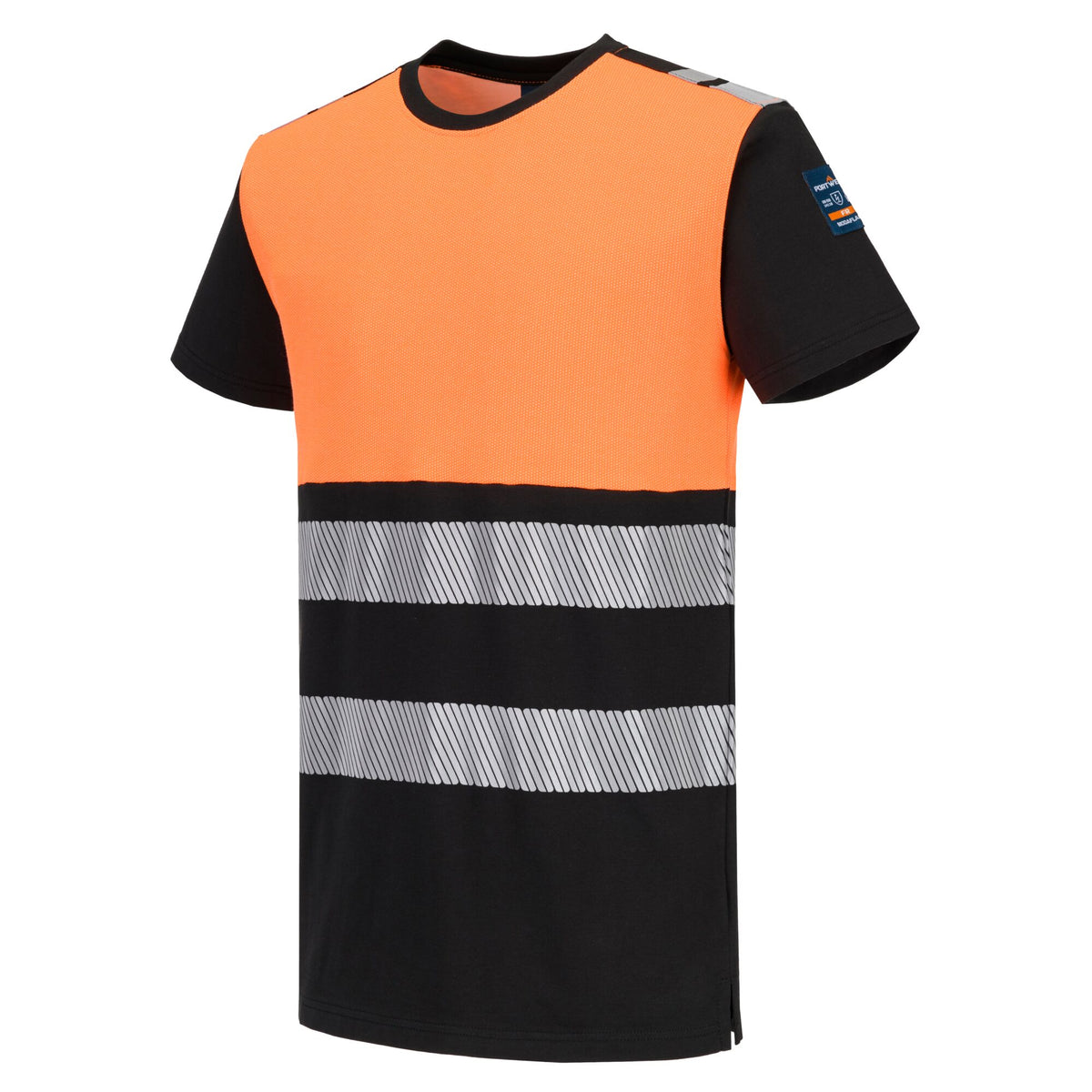 PW3 Modaflame gebreid Hi-Vis Klasse 1 FR T-shirt met korte mouw - Portwest FR776 Portwest