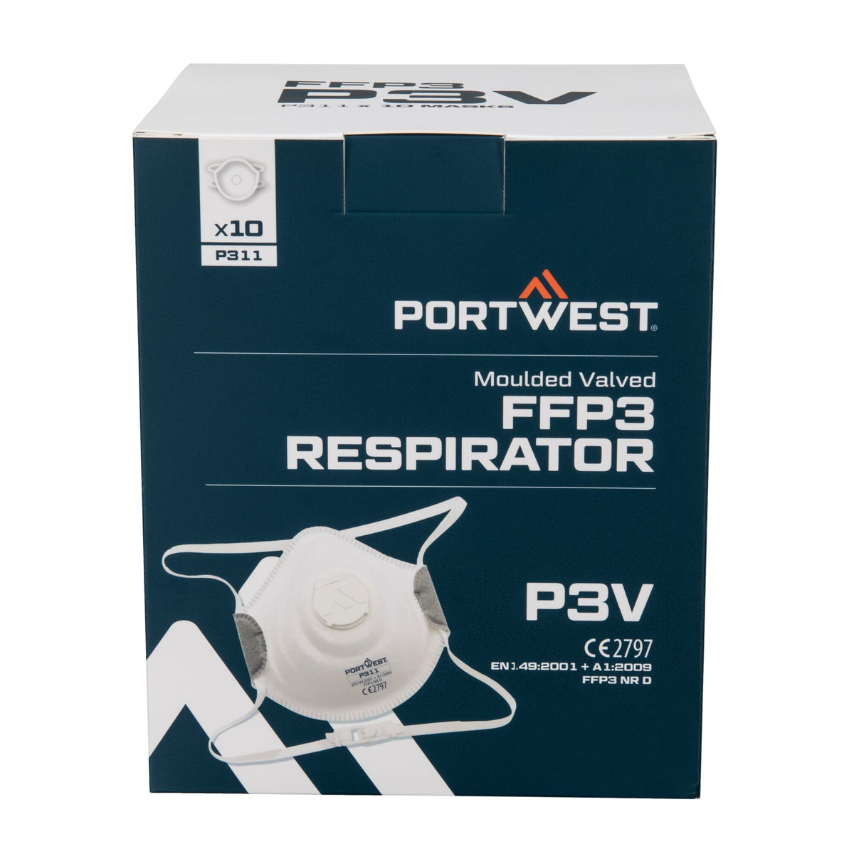 FFP3-Atemschutzmaske mit Aktivkohlefilter und Ventil (10er-Pack) - Portwest P311