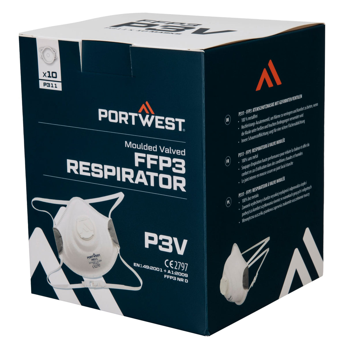 FFP3 Koolstof Masker met Ventiel (pk10) - Portwest P311 Portwest