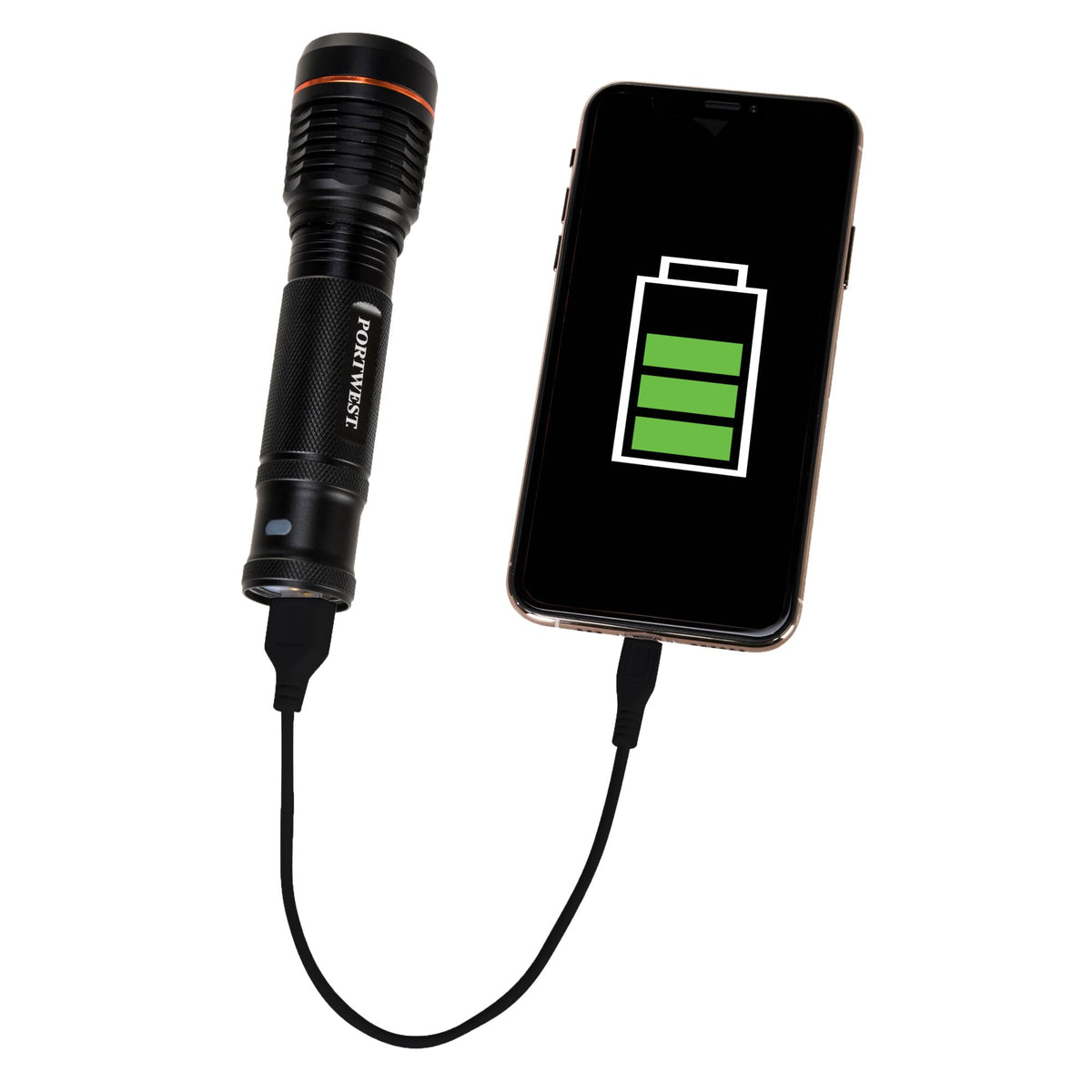 USB oplaadbare zaklamp - Portwest PA75 Portwest