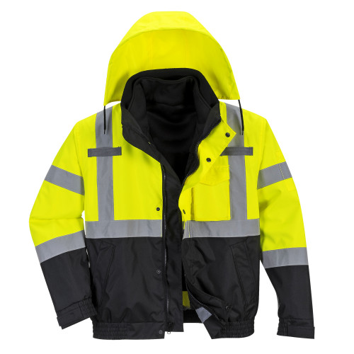 Hi Vis Bomber Jacket Yellow - Medium