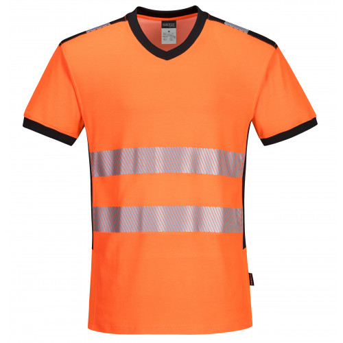V neck hi vis t shirt hot sale