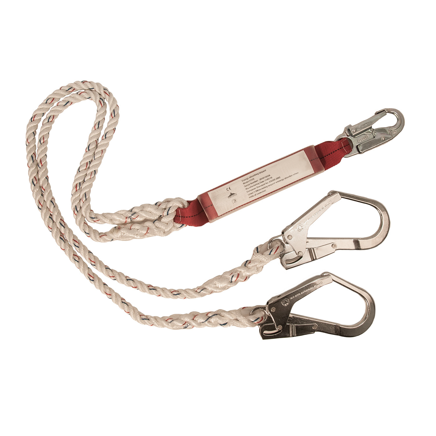 Double 1.8m Lanyard With Shock Absorber FP25 - Lanyard - Fall ...