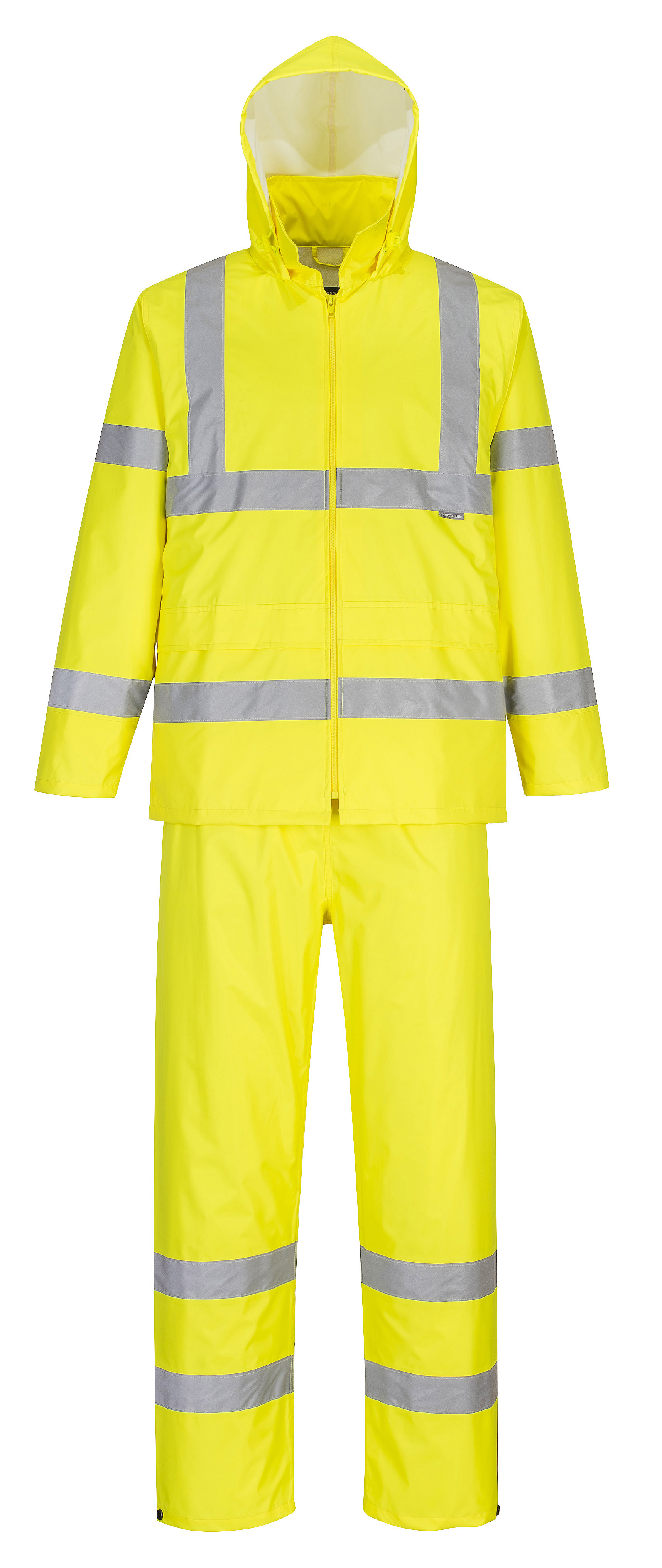 Hi Vis Viz Rainsuit Jacket Trouser Waterproof Hooded PVC