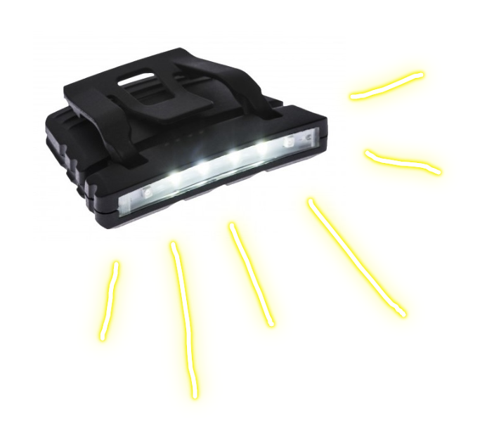 Image of the PA72 LED cap light in black. A link to the product page is provided.