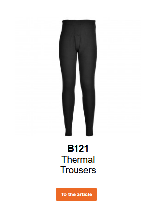 Image of the thermal trousers B121 in black.