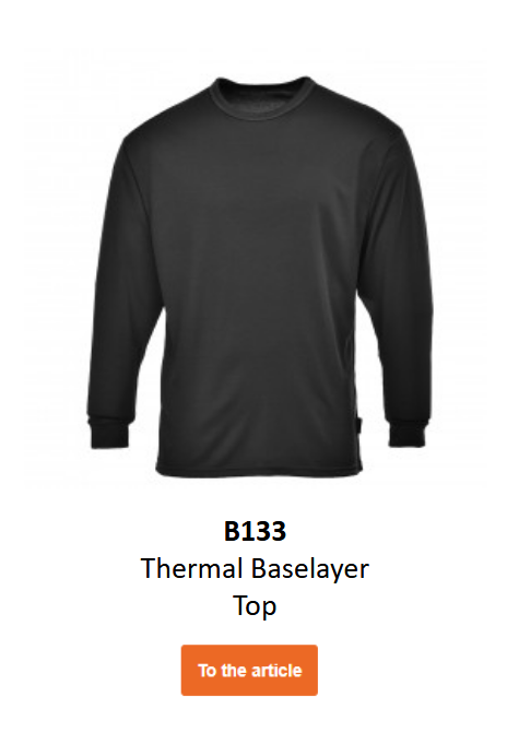 Image of the Thermo Baselayer Top B133 in black.