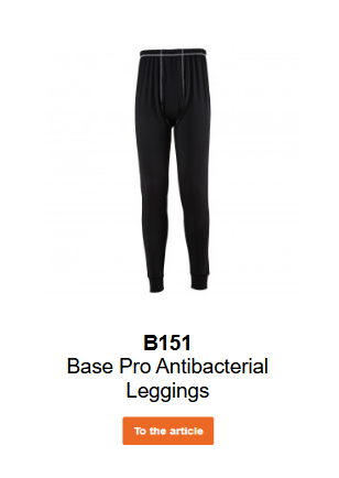 Image of the antibacterial Basis Pro B151 leggings in black with white seams.