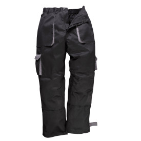 Portwest Texo contrast trousers TX11 in black. Link to product included.
