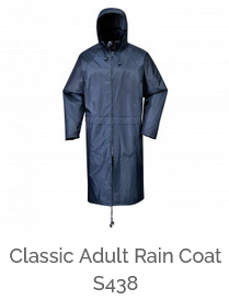 Classic raincoat S438 in blue with a link to the article.