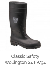 Classic safety rubber boots S4 FW94 in black with a link to the article page.