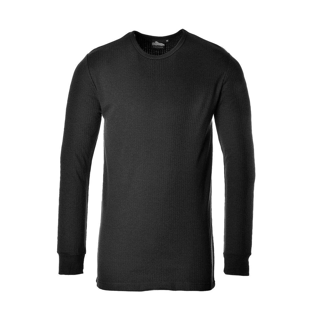 Example image of the long-sleeved thermal shirt B123 in black with a link to the article.
