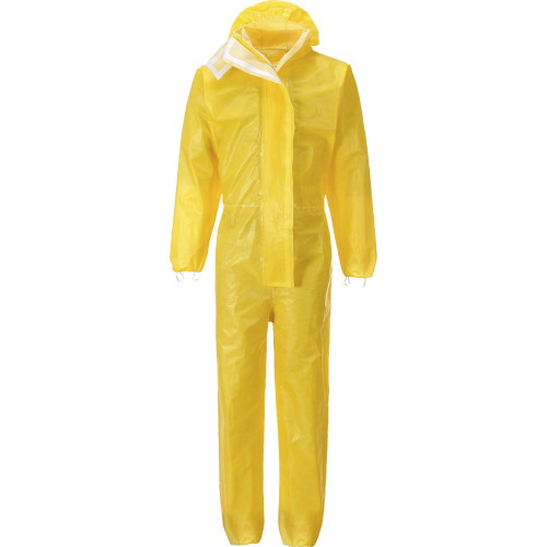 Microporous disposable coverall BizTex ST70 in yellow with a link to the article.