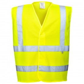 Portwest Hi-Vis Anti Static Vest - Flame Resistant FR71 in yellow. A link to the product page is included.