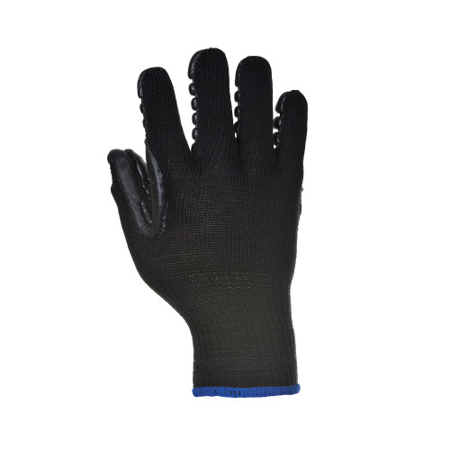 Image of the A790 anti-vibration glove in black with a blue cuff. A link to the product is embedded.