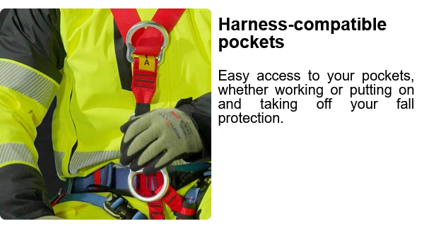 Worker with Portwest safety harness and gloves.