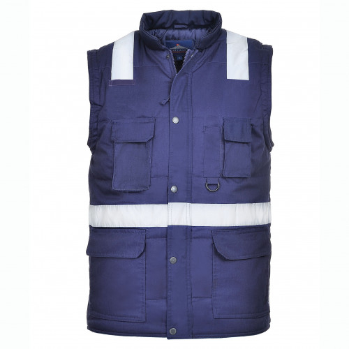 Picture of the padded vest Iona F414 in blue with a link to the article.