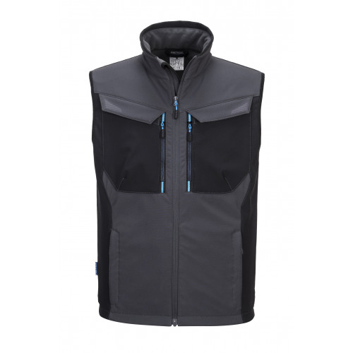 Picture of the WX3 softshell vest T751 in gray with a link to the article.