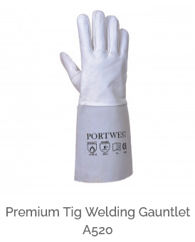 Image of the Premium Tig welding gauntlet A520 in gray with a link to the article page.